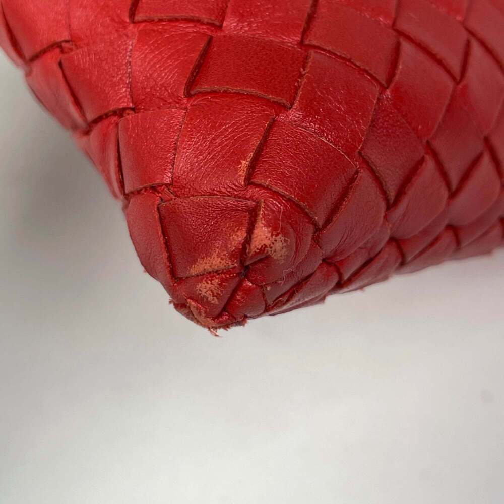 Bottega Veneta Intrecciato Shoulder Bag, Crossbody Leather, Red, Women's - Picture 3 of 8